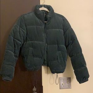 Forever 2 Green Corduroy Puffer Jacket 